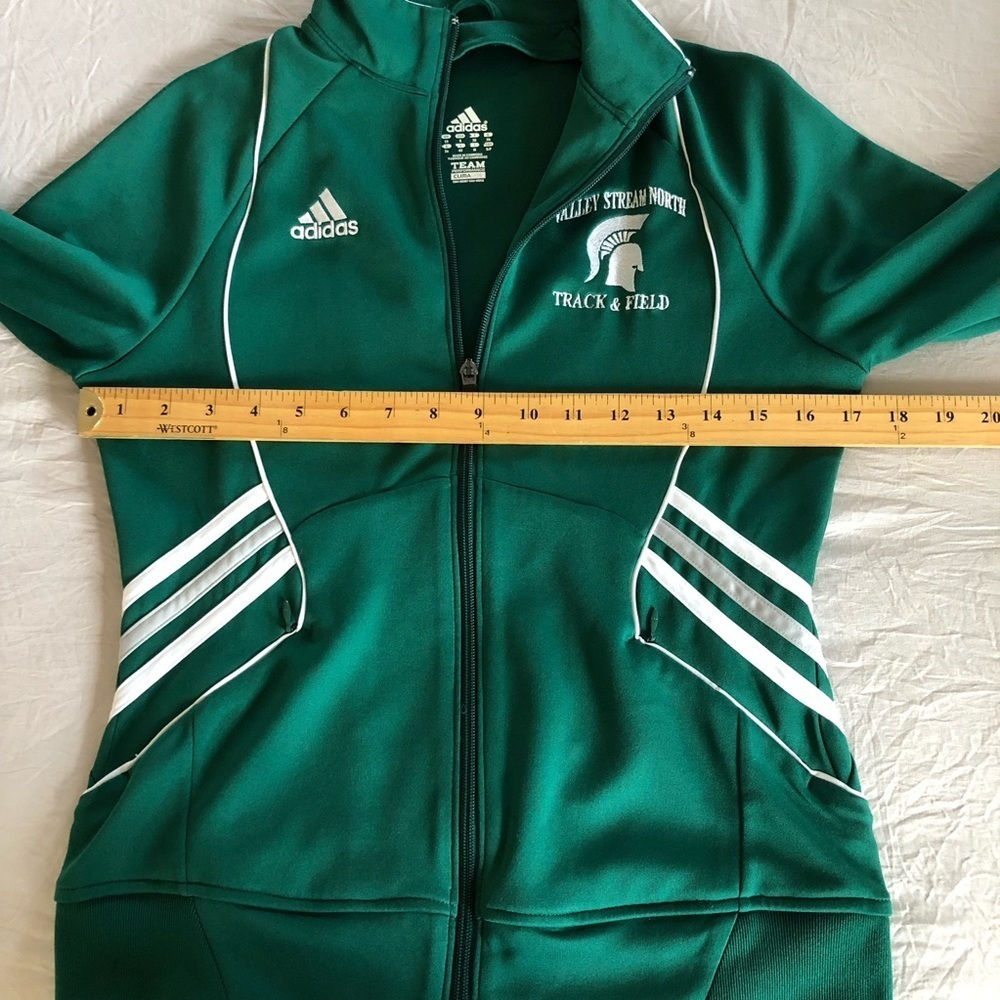 Adidas Kelly Green & White varsity jacket S - Picture 7 of 9